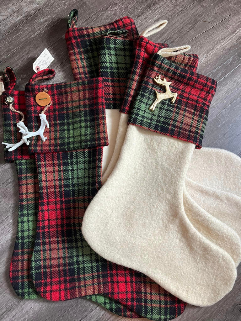 Handmade Vintage Wool Blanket Stockings